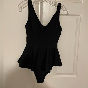 Old Navy black peplum swimsuit, size small